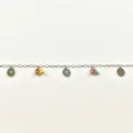 CHAINE DE CHEVILLE PERLES ETOILES ACIER INOXYDABLE SILVER PETIT PRIX