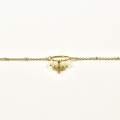 BRACELET PERLES GRIS METALLISE MEDAILLON ACIER INOX GOLD PETIT PRIX