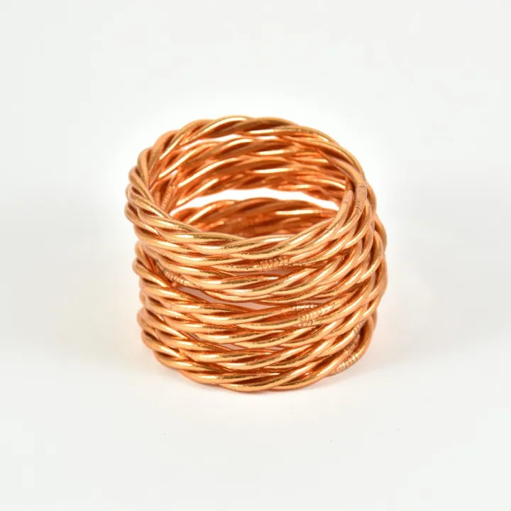 JONC BOUDDHISTE TIBETAIN KUMLAI TORSADE ORANGE PAS CHER