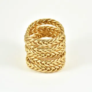JONC BOUDDHISTE TIBETAIN KUMLAI TRESSE LIGHT GOLD PAS CHER