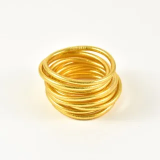 JONC BOUDDHISTE TIBETAIN KUMLAI LIGHT GOLD EPAIS PAS CHER