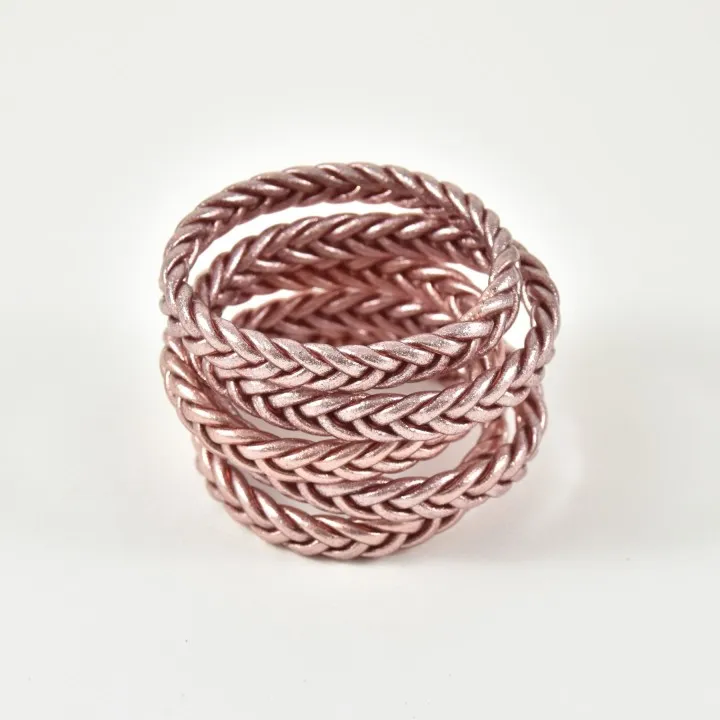 JONC BOUDDHISTE TIBETAIN KUMLAI TRESSE ROSE GOLD PAS CHER