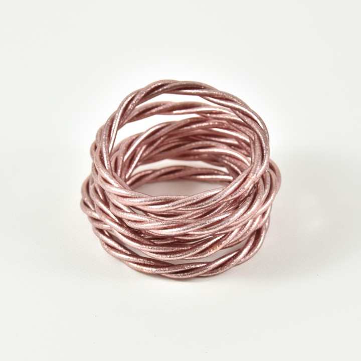 JONC BOUDDHISTE TIBETAINS KUMLAI TORSADE ROSE GOLD PAS CHER