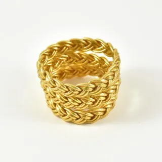 JONC BOUDDHISTE TIBETAIN KUMLAI TRESSE DOUBLE LIGHT GOLD PAS CHER