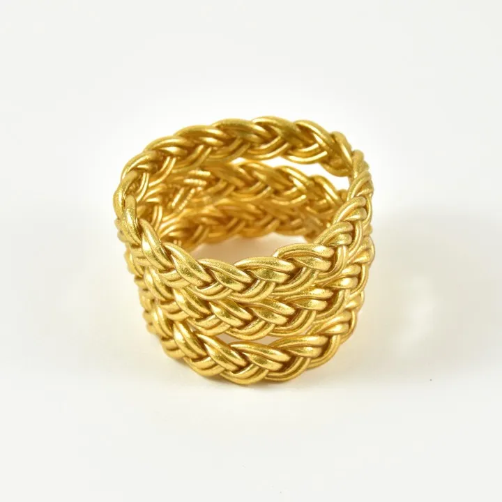 JONC BOUDDHISTE TIBETAIN KUMLAI TRESSE DOUBLE LIGHT GOLD PAS CHER