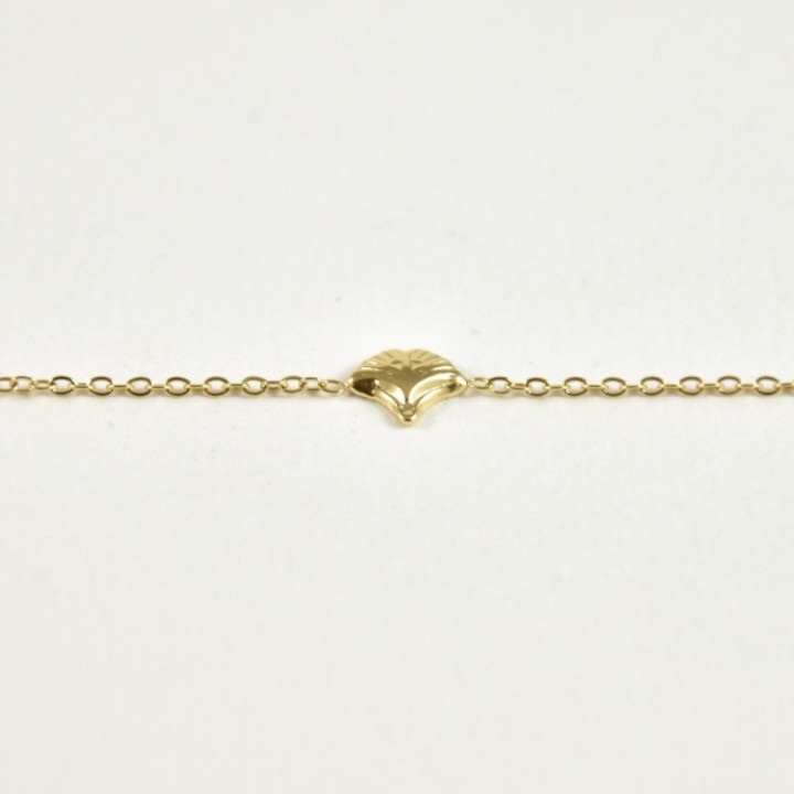 BRACELET FEUILLE GRAVEE ACIER INOXYDABLE GOLD PETIT PRIX