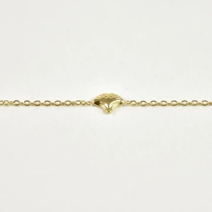 BRACELET FEUILLE GRAVEE ACIER INOXYDABLE GOLD PETIT PRIX
