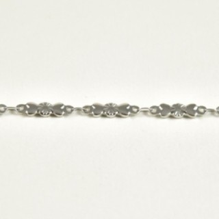 BRACELET MAILLE COEURS ET RONDS ACIER INOXYDABLE SILVER PETIT PRIX