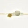 BRACELET PIERRE CARRE LABRADORITE ACIER INOXYDABLE GOLD PETIT PRIX