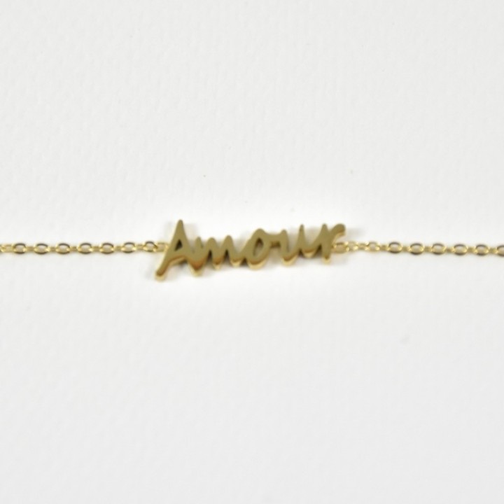 BRACELET AMOUR ACIER INOXYDABLE GOLD PETIT PRIX