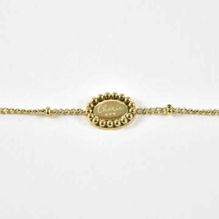 BRACELET CHERIE ACIER INOXYDABLE GOLD PETIT PRIX