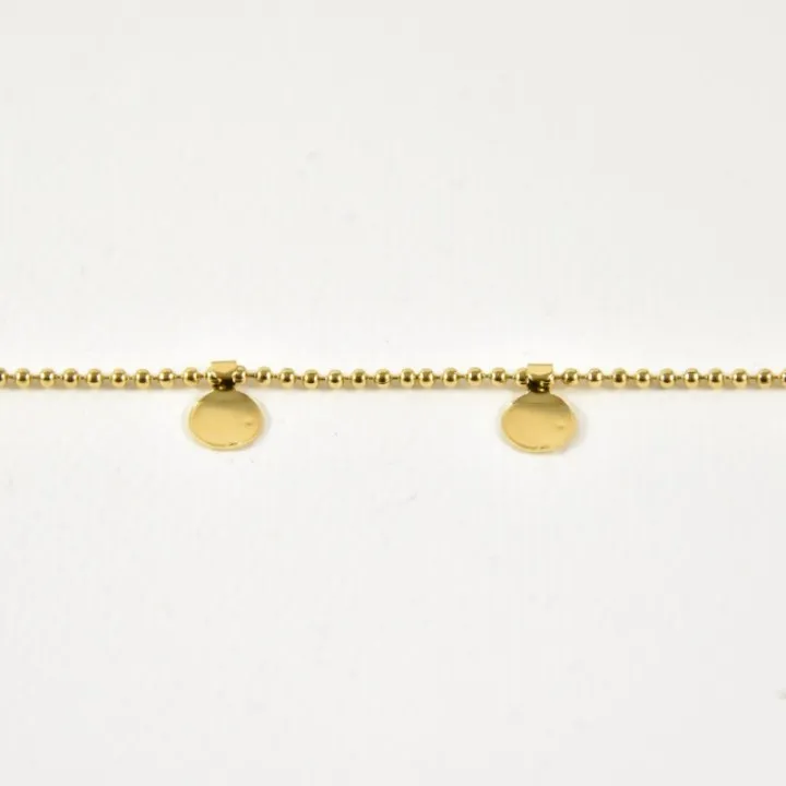 BRACELET PAMPILLES RONDES ACIER INOXYDABLE GOLD PETIT PRIX