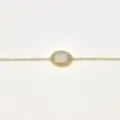 BRACELET MEDAILLE RONDE NACRE STRASS ACIER INOXYDABLE GOLD PETIT PRIX