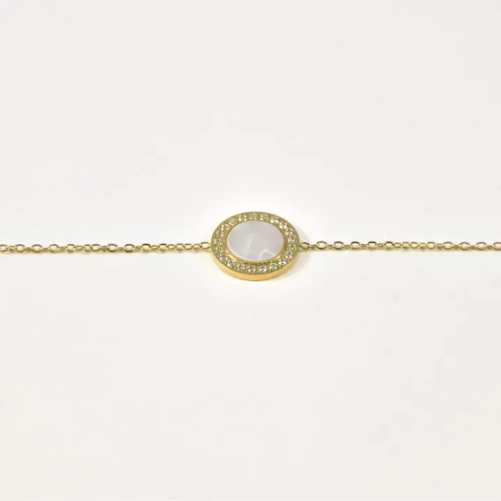 BRACELET PERLES NOIRES ACIER INOXYDABLE GOLD PETIT PRIX