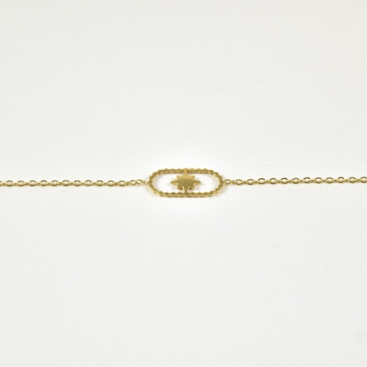 BRACELET PERLES NOIRES ACIER INOXYDABLE GOLD PETIT PRIX