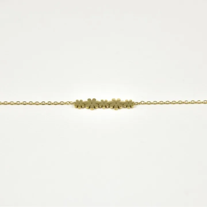 BRACELET PERLES NOIRES ACIER INOXYDABLE GOLD PETIT PRIX