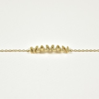 BRACELET MAMAN EFFET PIQUE ACIER INOXYDABLE GOLD PETIT PRIX