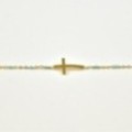 BRACELET PERLES GRIS METALLISE MEDAILLON ACIER INOX GOLD PETIT PRIX