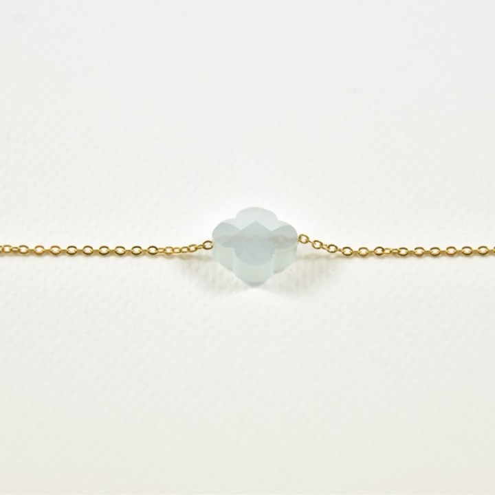 BRACELET PERLES GRIS METALLISE MEDAILLON ACIER INOX GOLD PETIT PRIX