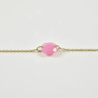 BRACELET CARRE ROSE ACIER INOXYDABLE GOLD PETIT PRIX
