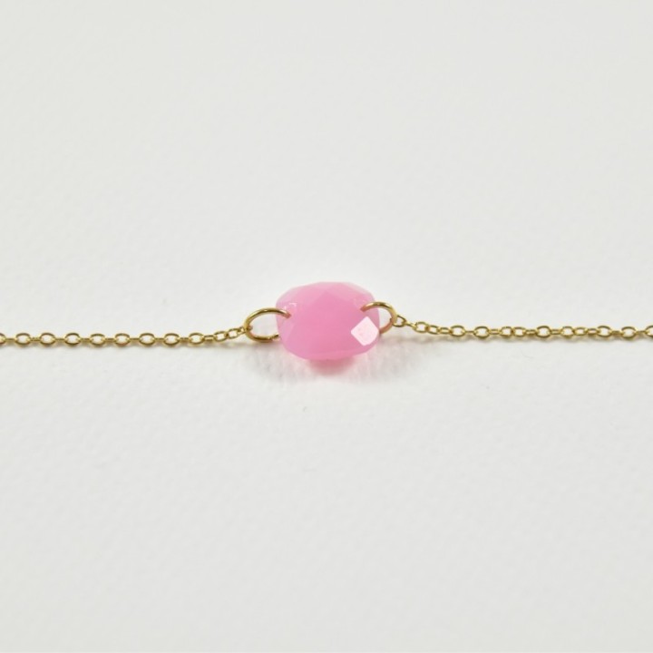 BRACELET CARRE ROSE ACIER INOXYDABLE GOLD PETIT PRIX