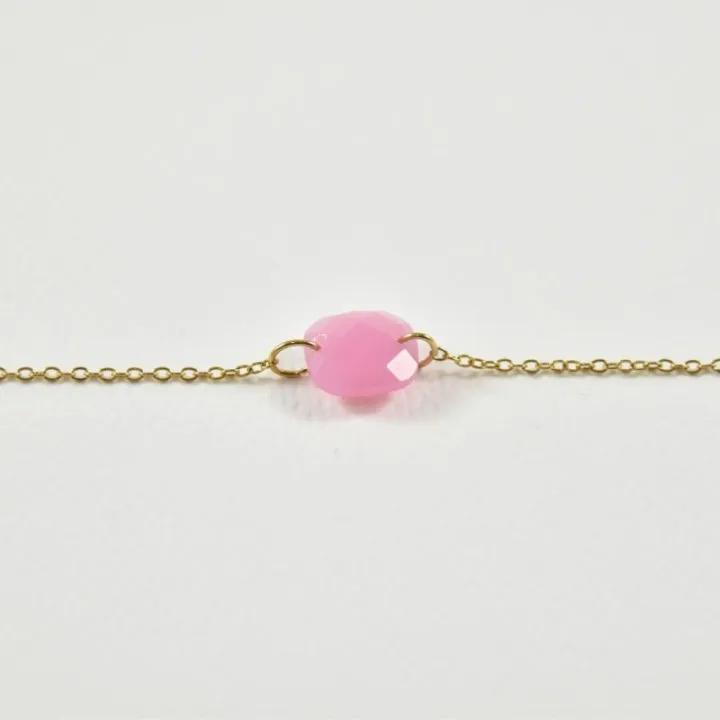 BRACELET CARRE ROSE ACIER INOXYDABLE GOLD PETIT PRIX
