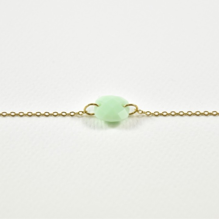 BRACELET CARRE VERT ACIER INOXYDABLE GOLD PETIT PRIX