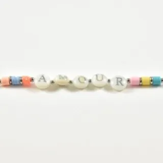 BRACELET MULTICOLORE AMOUR ACIER INOXYDABLE SILVER PETIT PRIX
