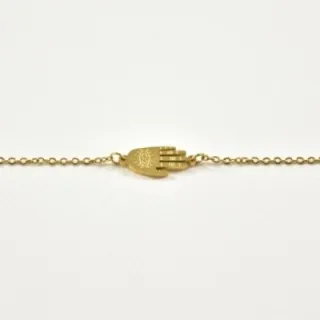 BRACELET PERLES GRIS METALLISE MEDAILLON ACIER INOX GOLD PETIT PRIX