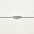 BRACELET PERLES GRIS METALLISE MEDAILLON ACIER INOX GOLD PETIT PRIX
