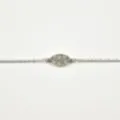 BRACELET PERLES GRIS METALLISE MEDAILLON ACIER INOX GOLD PETIT PRIX