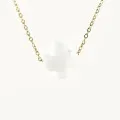 COLLIER TREFLE NOIR ACIER INOXYDABLE GOLD PETIT PRIX