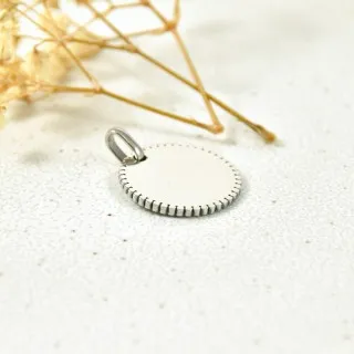 MEDAILLE CISELEE PERSONNALISABLE ACIER INOXYDABLE SILVER