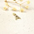 LETTRE A STRASS ACIER INOXYDABLE GOLD PETIT PRIX
