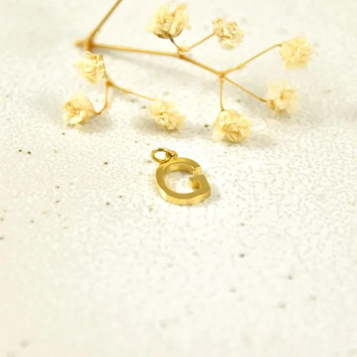LETTRE G SIMPLE ACIER INOXYDABLE GOLD PETIT PRIX