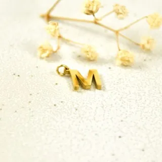 LETTRE M SIMPLE ACIER INOXYDABLE GOLD PETIT PRIX