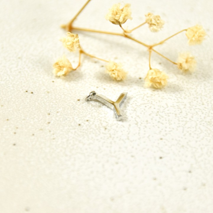 LETTRE Y SIMPLE ACIER INOXYDABLE SILVER PETIT PRIX