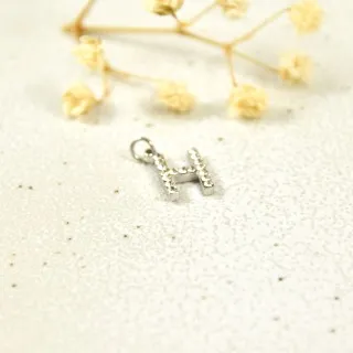 LETTRE H STRASS ACIER INOXYDABLE SILVER PETIT PRIX