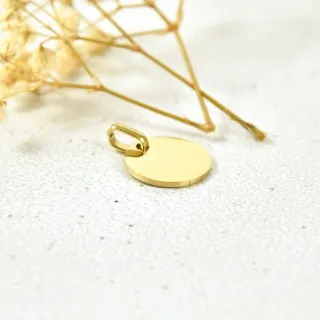 MEDAILLE LISSE PETIT MODELE PERSONNALISABLE ACIER INOXYDABLE GOLD