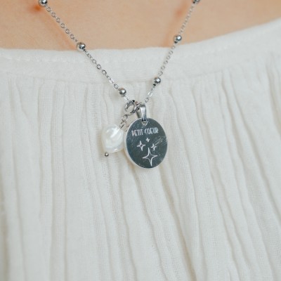 MEDAILLE LISSE PETIT MODELE PERSONNALISABLE ACIER INOXYDABLE SILVER