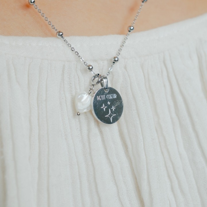 MEDAILLE LISSE PETIT MODELE PERSONNALISABLE ACIER INOXYDABLE SILVER