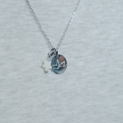 MEDAILLE LISSE PETIT MODELE PERSONNALISABLE ACIER INOXYDABLE SILVER
