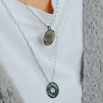 MEDAILLE RONDE AJOUREE PERSONNALISABLE ACIER INOXYDABLE SILVER