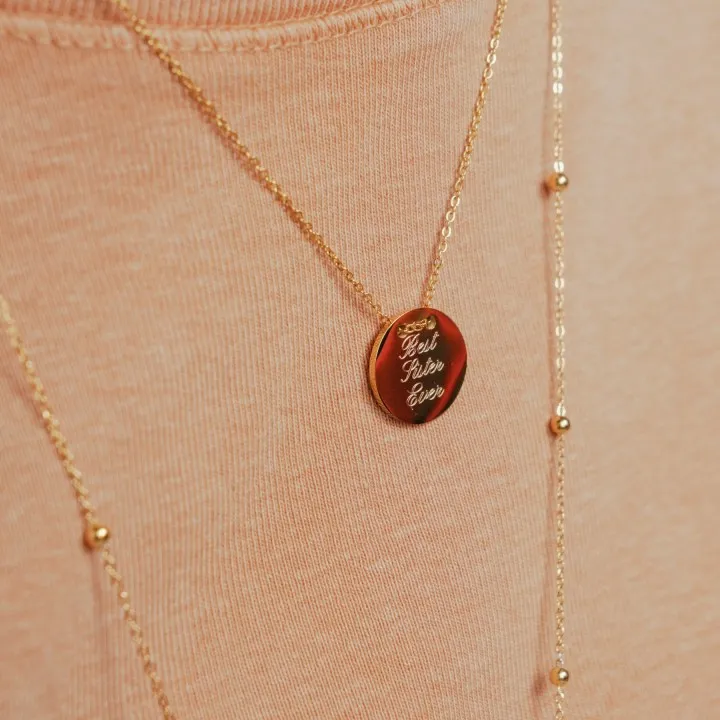 COLLIER ROND PERSONNALISABLE ACIER INOXYDABLE GOLD