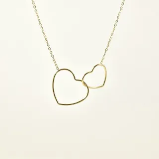 COLLIER COEURS ENTRELACES ACIER INOXYDABLE GOLD PETIT PRIX