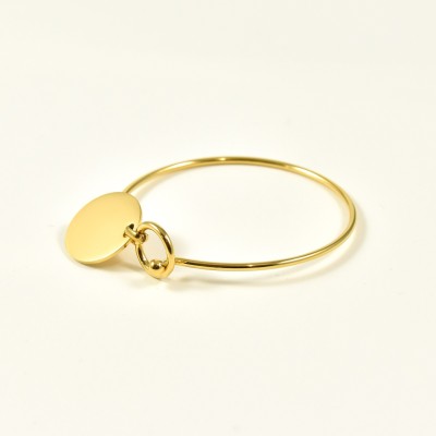 JONC FIN PASTILLE RONDE ACIER INOXYDABLE GOLD PETIT PRIX