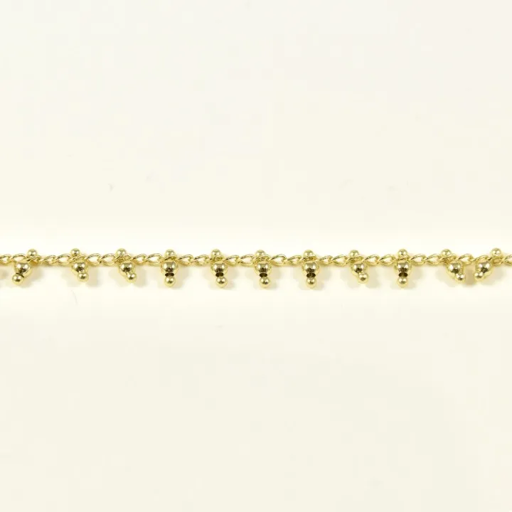 BRACELET PERLES GRIS METALLISE MEDAILLON ACIER INOX GOLD PETIT PRIX