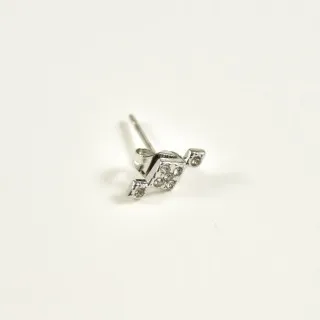 PUCE LOSANGES STRASS ACIER INOXYDABLE SILVER PETIT PRIX