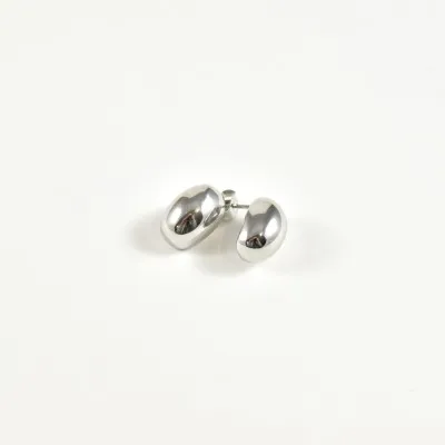 BOUCLES ANNEAUX ENTRELACES ACIER INOXYDABLE SILVER PETIT PRIX