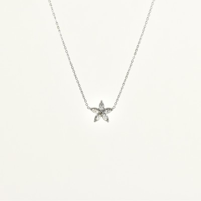 COLLIER ETOILE STRASS ACIER INOXYDABLE SILVER PETIT PRIX
